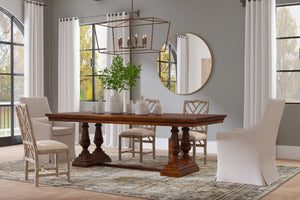 Sarreid Joshua Pedestal Dining Table - Elegant Mango Wood With Rich Walnut Finish For Modern Dining Spaces Brown  53641