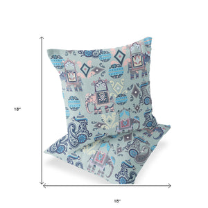 Homeroots Set Of Two 18" Gray Elephant Abstract Indoor Outdoor Throw Pillow Cover And Insert  Polyester 536423