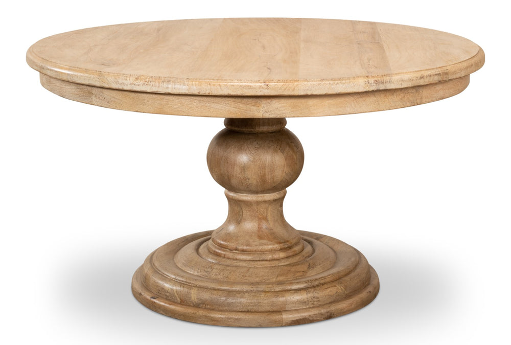 Sarreid Guillermo Dining Table - Elegant Mango Wood With Sienna Lacquered Finish For Modern Dining Spaces Natural  53643