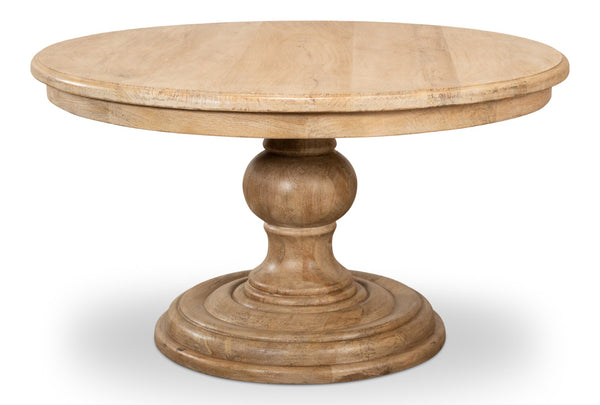 Sarreid Guillermo Dining Table - Elegant Mango Wood With Sienna Lacquered Finish For Modern Dining Spaces Natural  53643