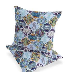 Homeroots Set Of Two 18" Orange Botanical Indoor Outdoor Throw Pillow Cover And Insert  Polyester 536431