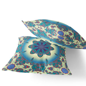 Homeroots Set Of Two 18" Yellow Abstract Indoor Outdoor Throw Pillow Cover And Insert  Polyester 536435