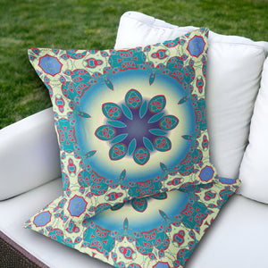 Homeroots Set Of Two 18" Yellow Abstract Indoor Outdoor Throw Pillow Cover And Insert  Polyester 536435