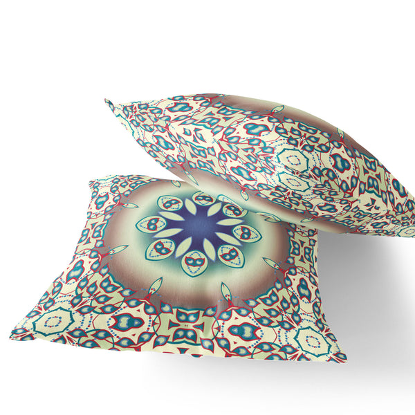 Homeroots Set Of Two 18" Beige Abstract Indoor Outdoor Throw Pillow Cover And Insert  Polyester 536437