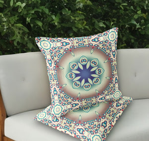 Homeroots Set Of Two 18" Beige Abstract Indoor Outdoor Throw Pillow Cover And Insert  Polyester 536437