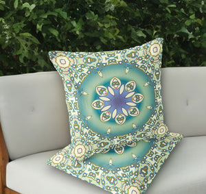 Homeroots Set Of Two 18" Beige Abstract Indoor Outdoor Throw Pillow Cover And Insert  Polyester 536438