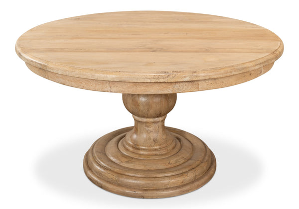 Sarreid Guillermo Dining Table - Elegant Mango Wood With Sienna Lacquered Finish For Modern Dining Spaces Natural  53643