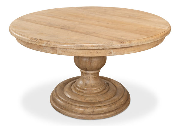 Sarreid Guillermo Dining Table - Elegant Mango Wood With Sienna Lacquered Finish For Modern Dining Spaces Natural  53643