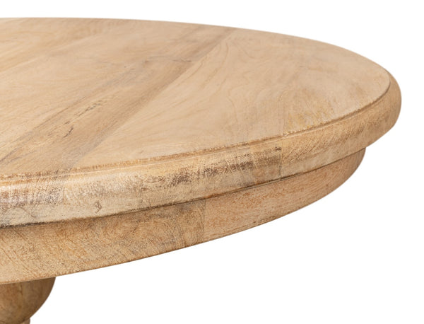 Sarreid Guillermo Dining Table - Elegant Mango Wood With Sienna Lacquered Finish For Modern Dining Spaces Natural  53643