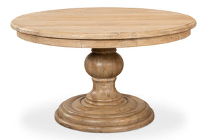 Sarreid Guillermo Dining Table - Elegant Mango Wood With Sienna Lacquered Finish For Modern Dining Spaces Natural  53643