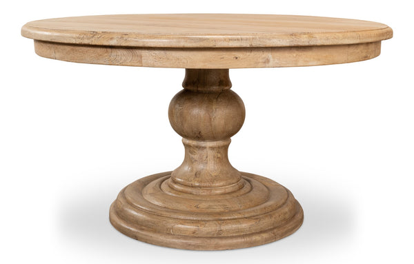 Sarreid Guillermo Dining Table - Elegant Mango Wood With Sienna Lacquered Finish For Modern Dining Spaces Natural  53643