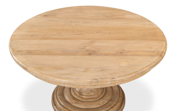 Sarreid Guillermo Dining Table - Elegant Mango Wood With Sienna Lacquered Finish For Modern Dining Spaces Natural  53643