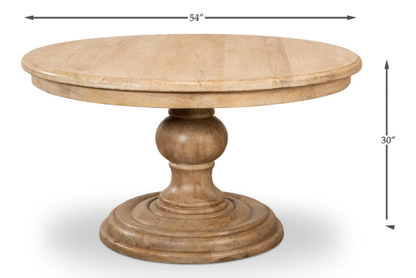 Sarreid Guillermo Dining Table - Elegant Mango Wood With Sienna Lacquered Finish For Modern Dining Spaces Natural  53643