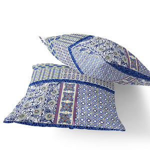 Homeroots Set Of Two 18" White Botanical Indoor Outdoor Throw Pillow Cover And Insert  Polyester 536440