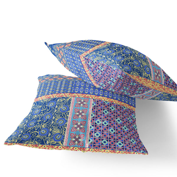 Homeroots Set Of Two 18" Blue Botanical Indoor Outdoor Throw Pillow Cover And Insert  Polyester 536446