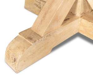 Sarreid Oleski Round Dining Table - Elegant Mango Wood With Sienna Finish For Stylish Dining Spaces Natural  53644