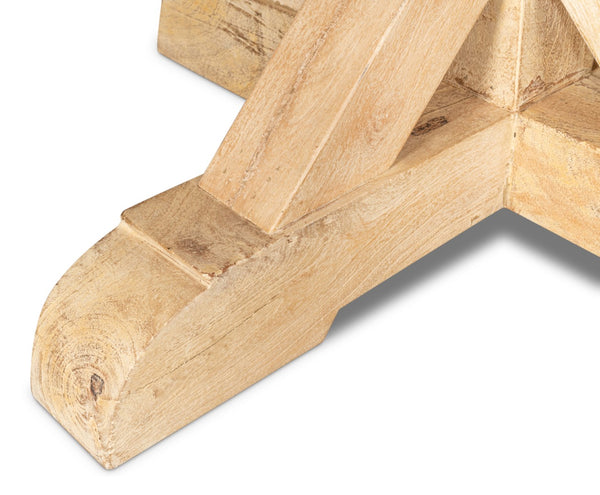 Sarreid Oleski Round Dining Table - Elegant Mango Wood With Sienna Finish For Stylish Dining Spaces Natural  53644