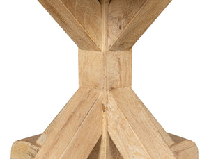 Sarreid Oleski Round Dining Table - Elegant Mango Wood With Sienna Finish For Stylish Dining Spaces Natural  53644