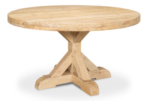 Sarreid Oleski Round Dining Table - Elegant Mango Wood With Sienna Finish For Stylish Dining Spaces Natural  53644