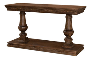 Sarreid Joshua Console Table With Elegant Dentil Molding - Mango Wood In Rich Walnut Finish For Style Brown  53645