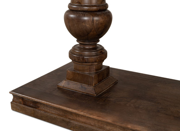 Sarreid Joshua Console Table With Elegant Dentil Molding - Mango Wood In Rich Walnut Finish For Style Brown  53645