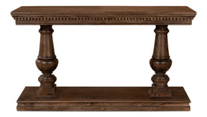 Sarreid Joshua Console Table With Elegant Dentil Molding - Mango Wood In Rich Walnut Finish For Style Brown  53645