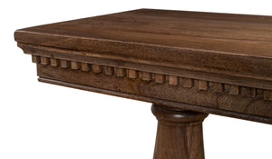 Sarreid Joshua Console Table With Elegant Dentil Molding - Mango Wood In Rich Walnut Finish For Style Brown  53645