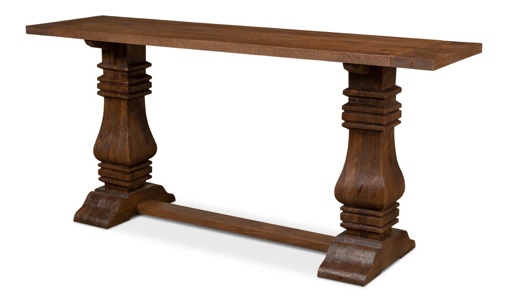 Sarreid Colette Console Table - Elegant Mango Wood With Rich Mocha Finish For Stylish Home Décor Appeal Brown  53646