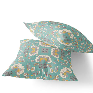 Homeroots Set Of Two 18" Green Botanical Indoor Outdoor Throw Pillow Cover And Insert  Polyester 536464