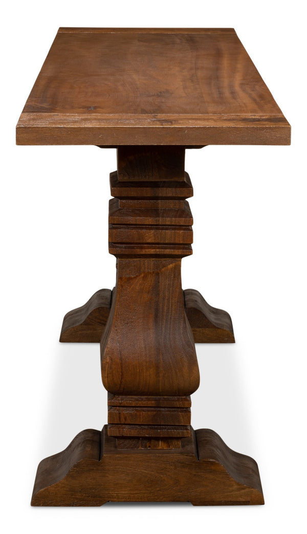 Sarreid Colette Console Table - Elegant Mango Wood With Rich Mocha Finish For Stylish Home Décor Appeal Brown  53646