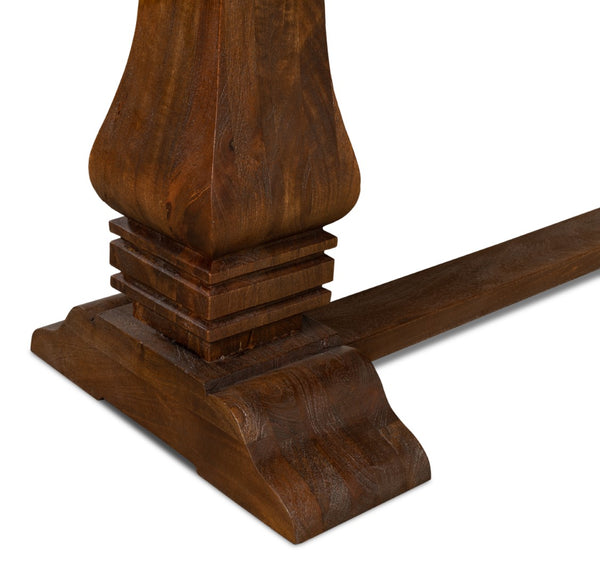 Sarreid Colette Console Table - Elegant Mango Wood With Rich Mocha Finish For Stylish Home Décor Appeal Brown  53646