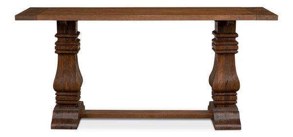 Sarreid Colette Console Table - Elegant Mango Wood With Rich Mocha Finish For Stylish Home Décor Appeal Brown  53646