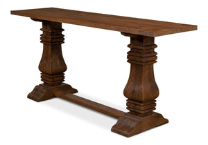Sarreid Colette Console Table - Elegant Mango Wood With Rich Mocha Finish For Stylish Home Décor Appeal Brown  53646