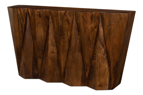 Sarreid Denali Console Table - Elegant Mango Wood With Natural Brown Finish, Perfect For Any Living Space Brown  53647