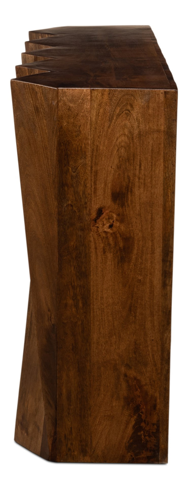 Sarreid Denali Console Table - Elegant Mango Wood With Natural Brown Finish, Perfect For Any Living Space Brown  53647