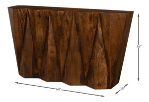 Sarreid Denali Console Table - Elegant Mango Wood With Natural Brown Finish, Perfect For Any Living Space Brown  53647