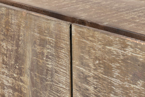 Sarreid Suzette Sideboard - Elegant Mango Wood In Distressed Oak Grey With 2 Removable Shelves For Versatility Black  53649