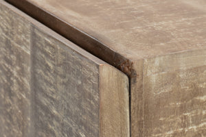 Sarreid Suzette Sideboard - Elegant Mango Wood In Distressed Oak Grey With 2 Removable Shelves For Versatility Black  53649