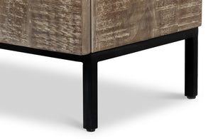 Sarreid Suzette Sideboard - Elegant Mango Wood In Distressed Oak Grey With 2 Removable Shelves For Versatility Black  53649