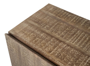 Sarreid Suzette Sideboard - Elegant Mango Wood In Distressed Oak Grey With 2 Removable Shelves For Versatility Black  53649