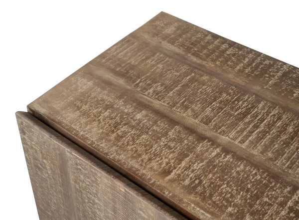 Sarreid Suzette Sideboard - Elegant Mango Wood In Distressed Oak Grey With 2 Removable Shelves For Versatility Black  53649