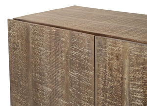 Sarreid Suzette Sideboard - Elegant Mango Wood In Distressed Oak Grey With 2 Removable Shelves For Versatility Black  53649