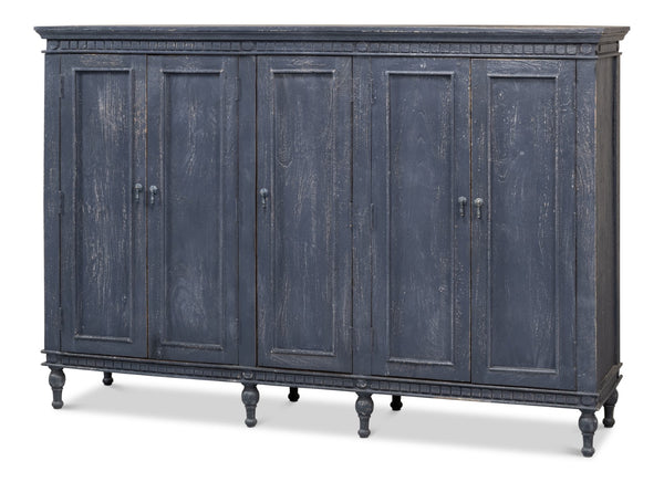 Sarreid Ashlyn Sideboard - Stunning Colonial Blue Finish In Durable Mango Wood For Stylish Storage Solutions Blue  53652