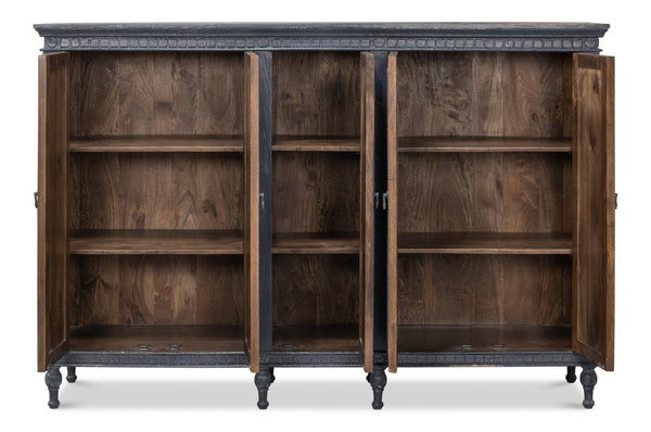 Sarreid Ashlyn Sideboard - Stunning Colonial Blue Finish In Durable Mango Wood For Stylish Storage Solutions Blue  53652