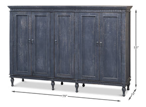 Sarreid Ashlyn Sideboard - Stunning Colonial Blue Finish In Durable Mango Wood For Stylish Storage Solutions Blue  53652