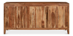 Sarreid Facet Three Door Sideboard - Stylish Acacia Wood Storage With Light Brown Finish For Modern Decor Brown  53654