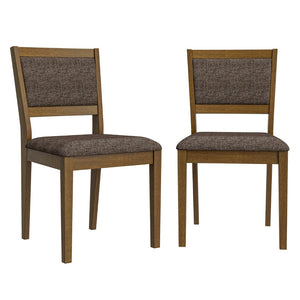 English Elm Du Cap Gray Upholstered Dining Chairs with White Wash Wood Legs Set of 2 B127P495088