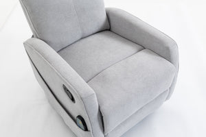 English Elm Short Plush Swivel Recliner Armchair with 360 Degree Rotation for Living Room Grey W547P437355