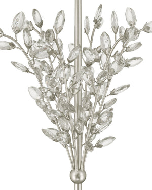 Currey & Company Forget-me-not Gold Floor Lamp - Elegant Two-light Design With Crystal Finial And Floral Accents Silver Crystal ,Metal 8000-0169-currey-company