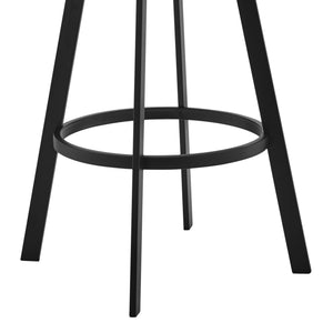 English Elm Bellora Gray Faux Leather 30" Swivel Bar Stool with Thick Foam Seat, Metal Frame & Footrest B2736P354387